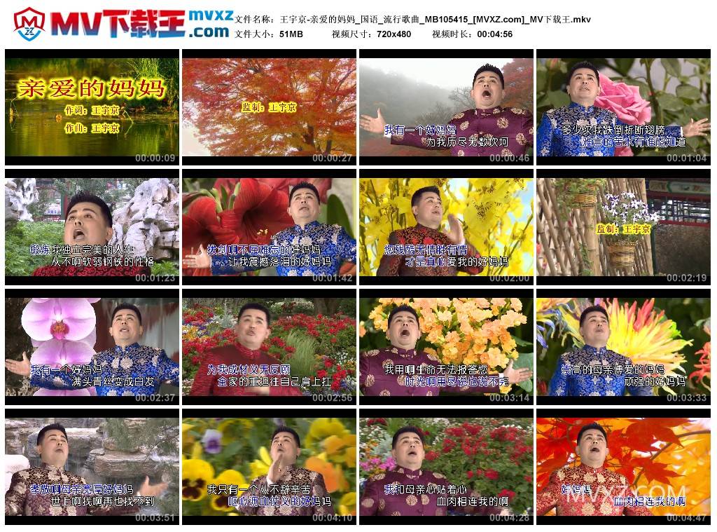 王宇京-亲爱的妈妈_国语_流行歌曲_MB105415